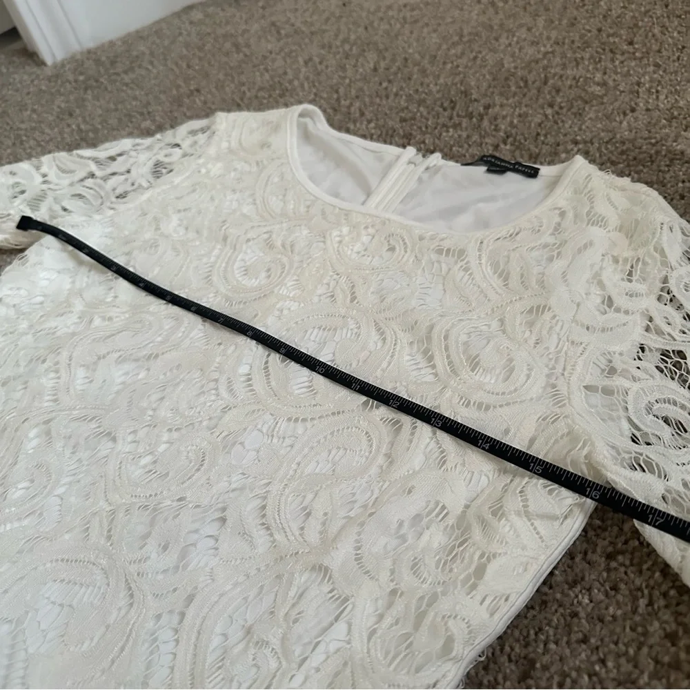 🪽 (NWOT) Adrianna Papell • White Lace Blouse - Picture 6 of 10